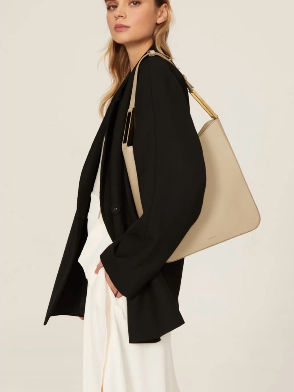 DeMellier Helsinki Beige Leather Shoulder bag, Pristine condition